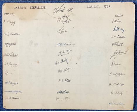 WW2 Multi Signed 8x6 black and white photo matted. Photo Hand signed on the rear by Class E in 1942, some names include G Wil