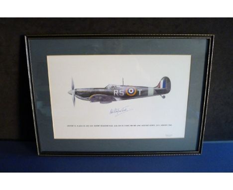 B9 RARE An early Battle of Britain Museum Appeal Spitfire print signed by Wing Commander Robert Bob Stanford Tuck. This print