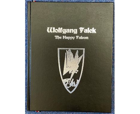 WW2 Wolfgang Falck Hand signed First Edition Hardback Limited Edition Book Titled The Happy Falcon. Signed on title page in b