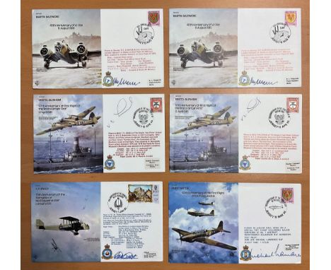WW2 Collection of 9 RAF Flown covers 6 are signed 3 unsigned. 2x Bristol Blenheim 50th Anniversary of The First Flight of the