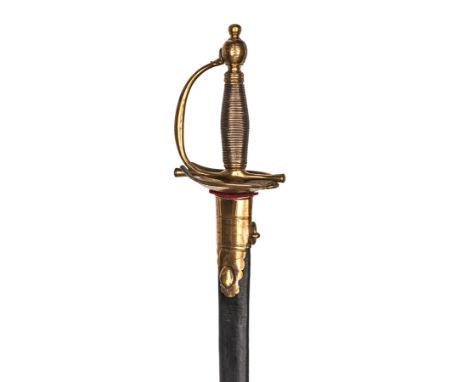 A 1796 pattern heavy cavalry officer’s dress sword,  straight double edged blade 31” with central fuller for one third length