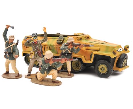 2 King & Country. Waffen SS set “Hanomag with figure” (figure missing). Half Track (WSS13). In desert sand and light green ca