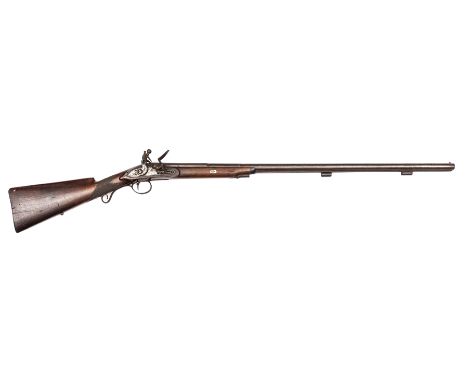 A single barrelled 20 bore flintlock sporting gun, by Lowe of Chester, c 1820, 50” overall, 3 stage barrel 34”, octagonal bre