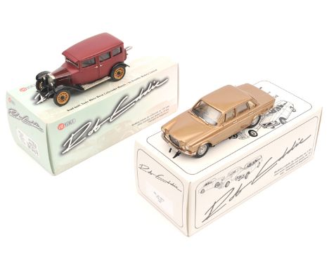 2 Brooklin Models “Rob Eddie” series Volvos. 1927 Volvo PV4 1/400 RE31b. Body in satin maroon with bonnet in gloss, black win