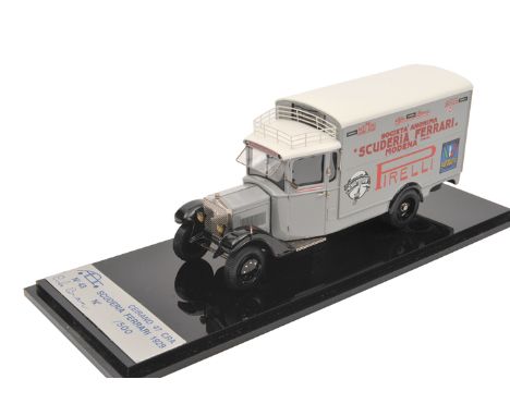 A Limited run Carlo Brianza scale model replica of a 1929 Ferrari Racing Team service vehicle. No.19/500, painted in light gr