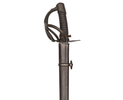 A French M An XIII cuirassier sword, double fullered blade 38”, with stamps at forte and marked “Manufre Nle de Chatellerault