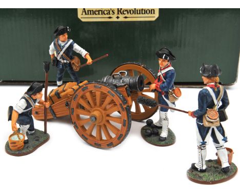  King & Country “1776 America’s Revolution” Continental Marine Howitzer Set (AR25). Comprising howitzer on wooden carriage, a