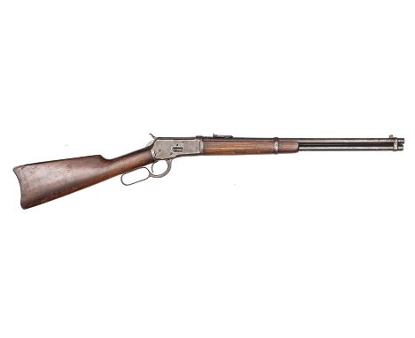 **A .44” W.C.F Winchester Model 1892 full tube magazine underlever carbine,  37½” overall, barrel 20”, with military type lad