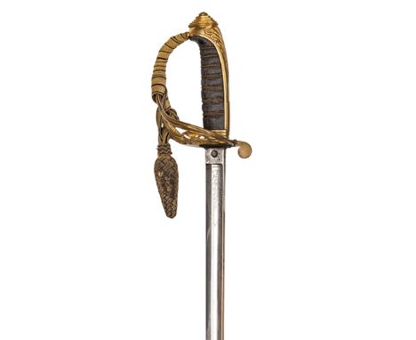 A Victorian infantry field officer’s 1845 pattern levée sword, slender , very slightly curved, fullered blade 32½”, by Silver