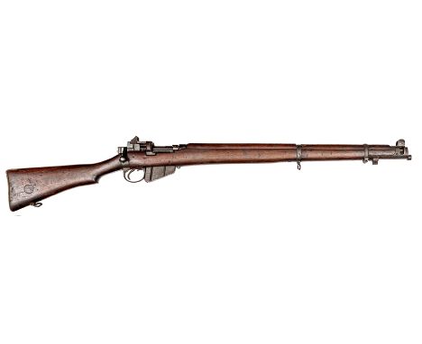 **A scarce .303” SMLE Mk V bolt action rifle, number A2420, with wide ladder aperture rearsight, the frame stamped with crown