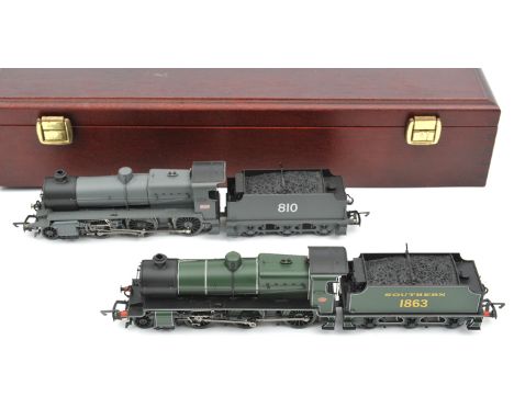 A Bachmann OO gauge set. A pair of N class   2-6-0 tender locomotives, one RN 810 in SE&CR grey livery and the other RN 1863 