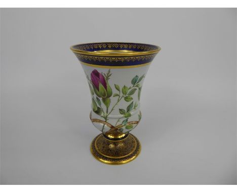 A Spode for Osler Designers London Vase, hand painted with roses, approx 12.5 cms