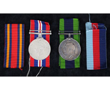 A First World War British War Medal awarded to Pte. B. Bell, The Queen’s Regt.; 1939-45 War Medal, un-named, both as issued.