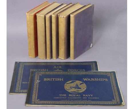 Two vintage volumes “British Air Forces” &amp; “British Warships” each published by the Illustrated London News; &amp; six mi