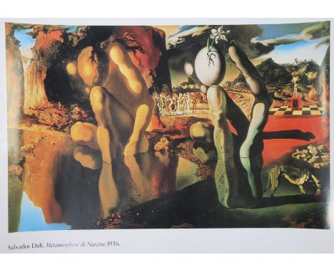 Twenty-one various large coloured prints after Salvador Dali, Edward Hopper, &amp; others (various sizes), all unframed.