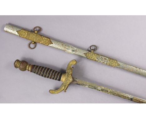 An early 20th century American Fraternal sword of the Lodge of the Militant Patriarchs having a 66cm long double-edge curved 