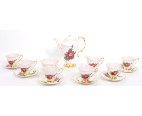 A vintage 20th century bone china Paragon part tea service in Harry Wheatcroft's Six Famous Roses 'Grand Gala' pattern. Compr