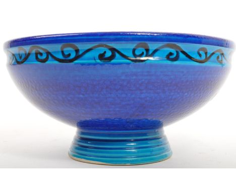 Italian Bellini - Retro vintage mid 20th Century pottery ceramic centre-piece fruit bowl. Of circular form with large open bo