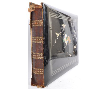 A 19th century Chinese Oriental Shibayama style inlaid postcard album. The album having a mother of pearl inlaid decoration o