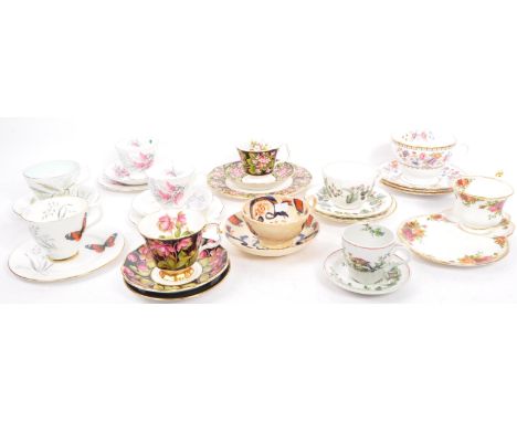 A collection of Royal Albert teacup and saucer bone china Trio's to include Old Country Roses tennis set, Mayflower, Fancy Fr