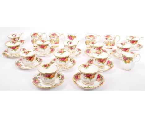 A collection of vintage 20th century Royal Albert Old Country Roses and associated bone china tea service pieces. Each piece 