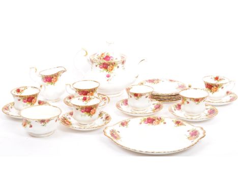 A vintage Royal Albert Old Country Roses, England coffee tea service for 6 in mint condition. The service comprising of coffe