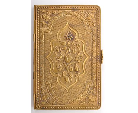 A 19th century Victorian circa. 1860's Avery style brass needle case entitled 'The Unique'. The needle case having central vi