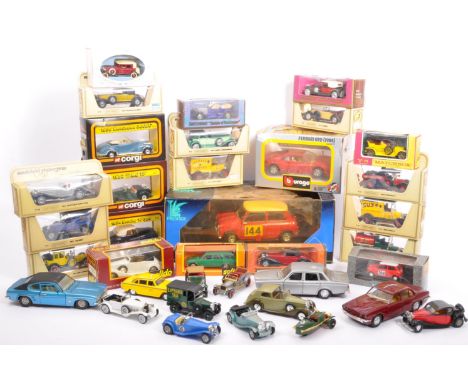 A collection of assorted vintage diecast model cars. Largely Matchbox Models of Yesteryear / Y-Series along with Corgi ' Cars