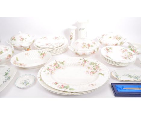 Wedgwood - Apple Blossom - A vintage 20th century Wedgwood bone china dinner service comprising of tureens, dinner plates, de