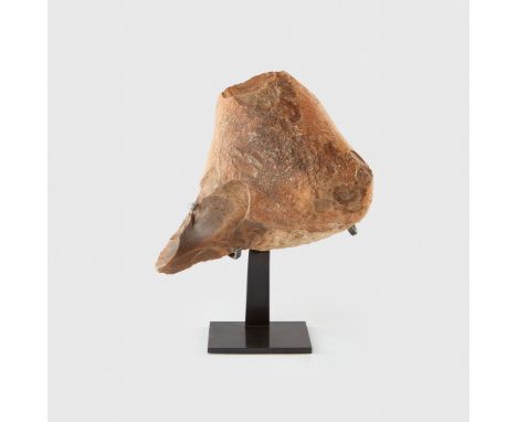 PREDYNASTIC EGYPTIAN FLINT HAND AXE EGYPT, LATE MESOLITHIC, c. 7,000 - 6,000 B.C. flint, formed of a warm caramel stone, the 