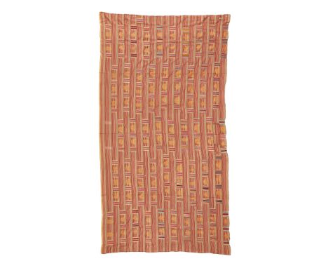 PAIR OF EWE TEXTILES EASTERN GHANA OR TOGO strip woven cotton, the first formed of twenty strips with weft facing bands on a 