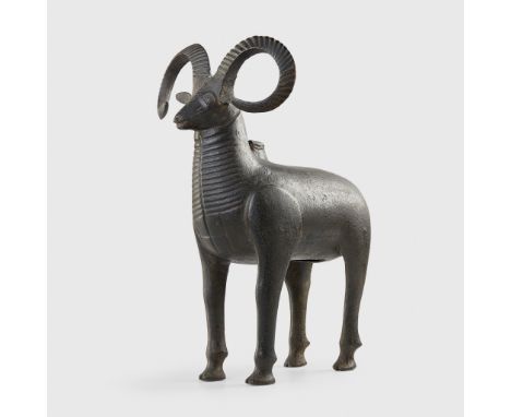 LARGE WESTERN ASIATIC BRONZE IBEX FIGURE NEAR EAST, LATE 2ND MILLENNIUM B.C. - EARLY 1ST MILLENNIUM cast bronze, shown standi