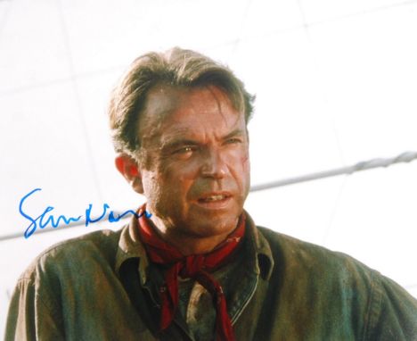 Sam Neill - Irish born Actor - autographed 8x10" colour photograph of him as Alan Grant in Jurassic Park. Neatly signed by th