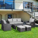 Outsunny 7-Seater Rattan Garden Furniture Set With Recliners. - LPT. RRP £999.99. he design mean you