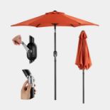 Burnt Orange 2m Steel Garden Parasol. - R13a.8.