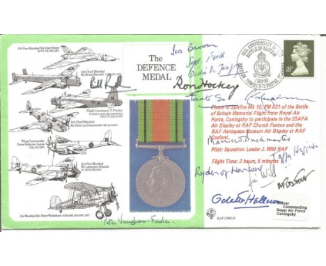 WW2 Rare multiple signed cover celebrating the Defence Medal and the 48th Anniversary of the Battle of Britain. Postmark 1st 