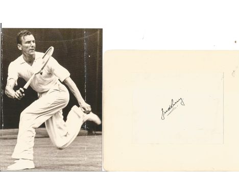 Fred Perry (1909-1995) Tennis Legend Signed Vintage Album Page With Tennis Photo.  Good condition. All autographs come with a