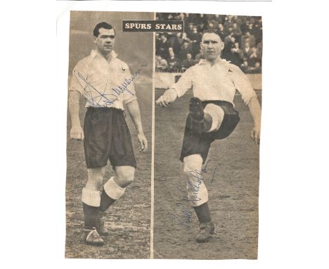 Len Duquemin (1924-2003) &amp; Bill Nicholson (1919-2004) Signed 1950s Spurs Stars Vintage 7x9 Picture.  Good condition. All 