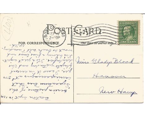 1910 G White taking Mr MacDonald for a flight vintage postcard, Historical interest in senders note reporting on flights on 1