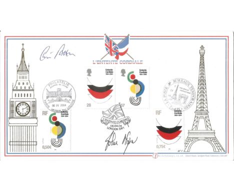 John Major and Chris Patten signed FDC featuring images of Big Ben the English Capital Landmark and also the Eifel Tower the 