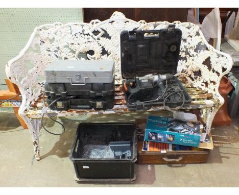 An Erbauer router in case and other tools.