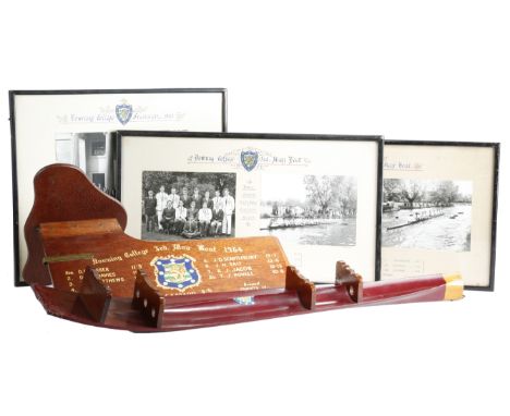ROWING INTEREST. A DOWNING COLLEGE CAMBRIDGE RUDDER MID-20TH CENTURY inscribed 'Downing College 3rd May boat 1964', centred w