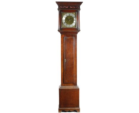 AN OAK LONGCASE CLOCK BY PETER BOWER OF REDLYNCH 18TH CENTURY the thirty hour brass birdcage movement with an anchor escapeme