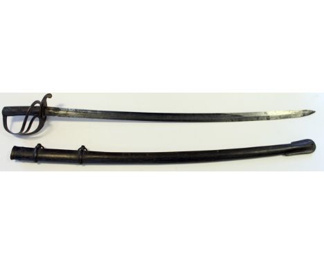 Sword: An 1853 Pattern, Cavalry Troopers sword by MOLE. Blade 35" with minor pitting and staining. Plain triple bar hilt. Fiv