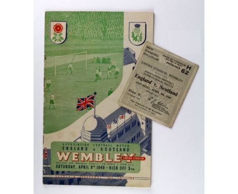 England v Scotland 9th April 1949 at Wembley, with Ticket for West Stand  (2)