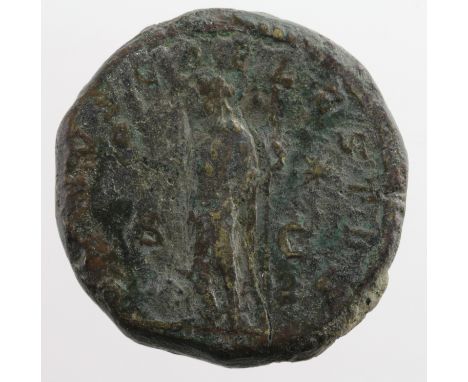 Julia Soaemias sestertius, Rome Mint 220-222 A.D., reverse:- Venus standing left, holding apple and long sceptre, star in rig