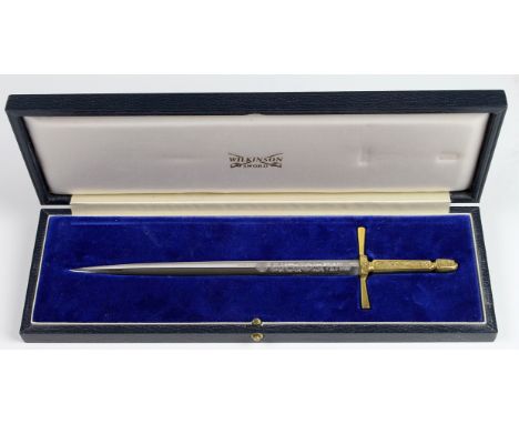 Cased Wilkinson Sword commemorative miniature sword  (approx 22cm)