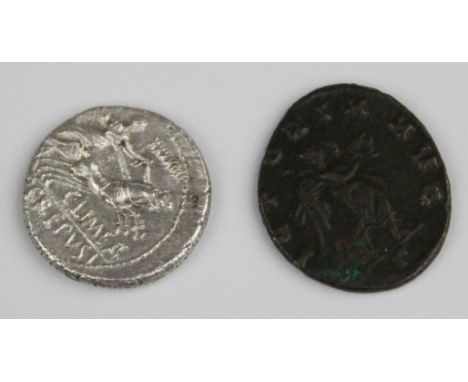 Roman Republican silver denarius of L.Marcius Censorinus, C.Mamilius, C.f.Limetanus and P.Crepusius, Rome Mint 82 B.C., contr