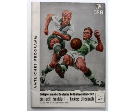 German 28 Juni 1959 Championship programme Eintracht Frankfurt v Kickers Offenbach