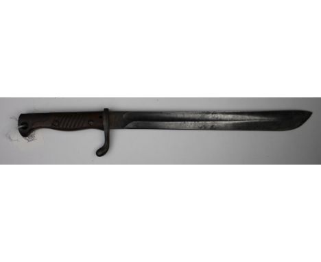 German WW1 Butcher Bayonet without scabbard, maker marked with two dancing men. 